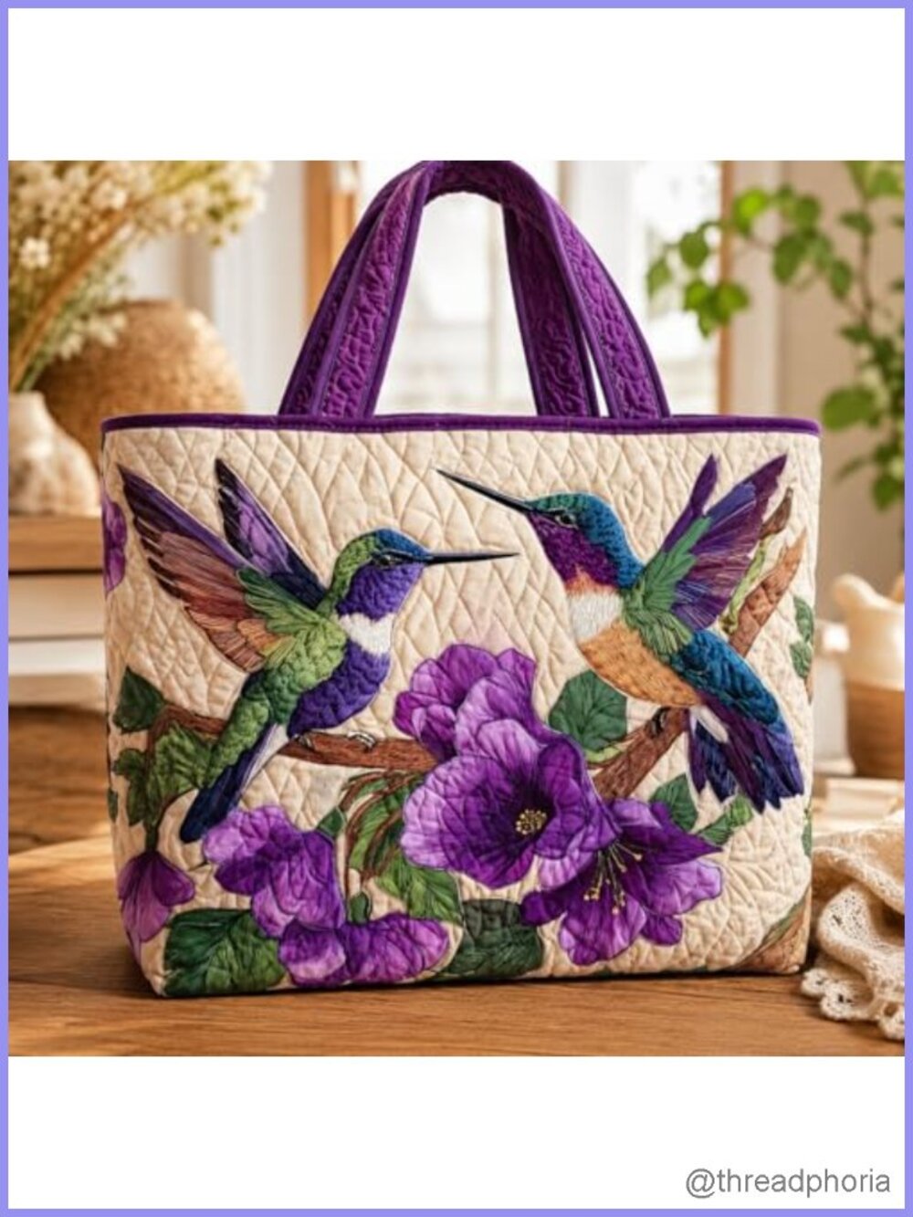 Quilted Tote Bag Vintage Patchwork Shoulder Bag Inner Pockets Large Capacity